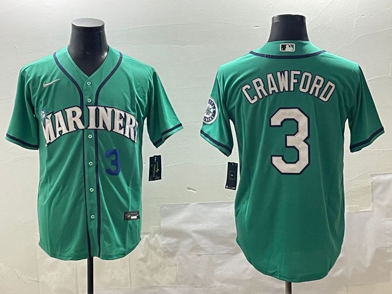 Men Seattle Mariners #3 Crawford Green Game 2025 Nike MLB Jersey style 3->seattle mariners->MLB Jersey